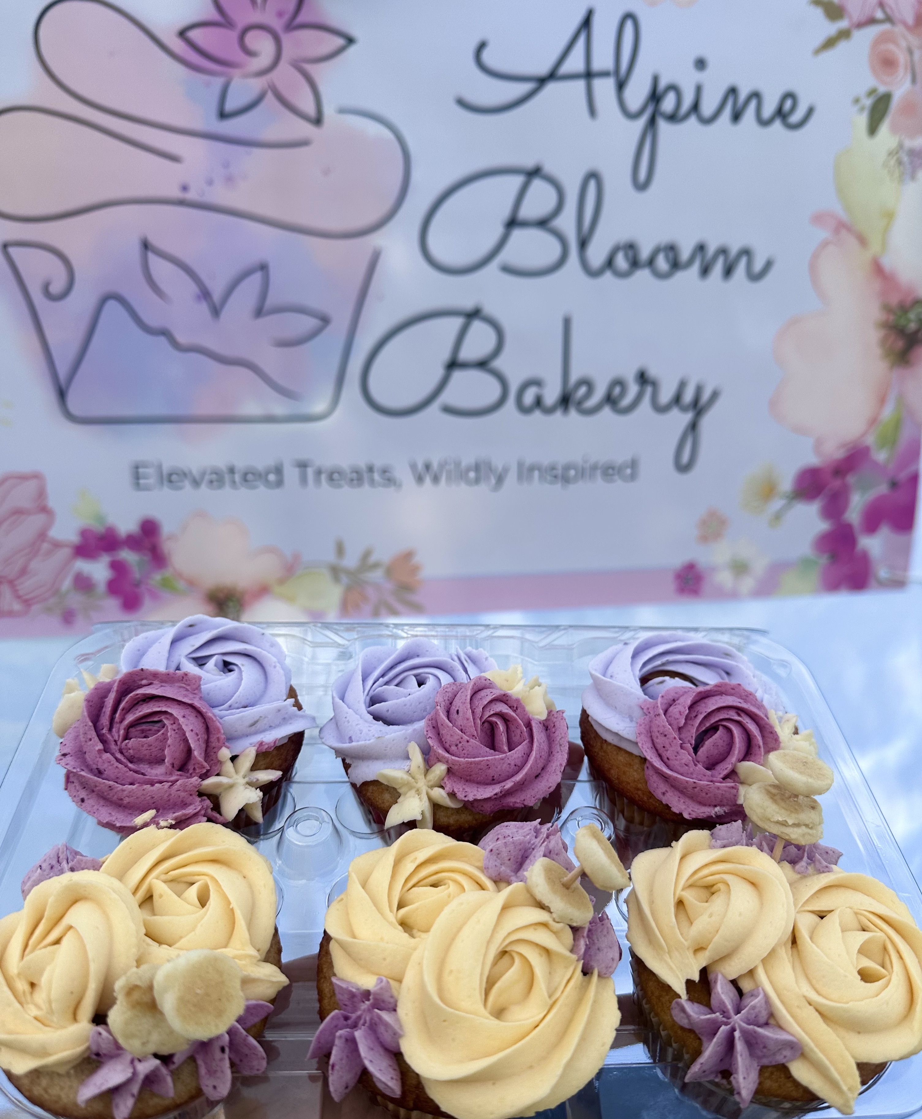 Custom cupcakes at Alpine Bloom Bakery in Banff