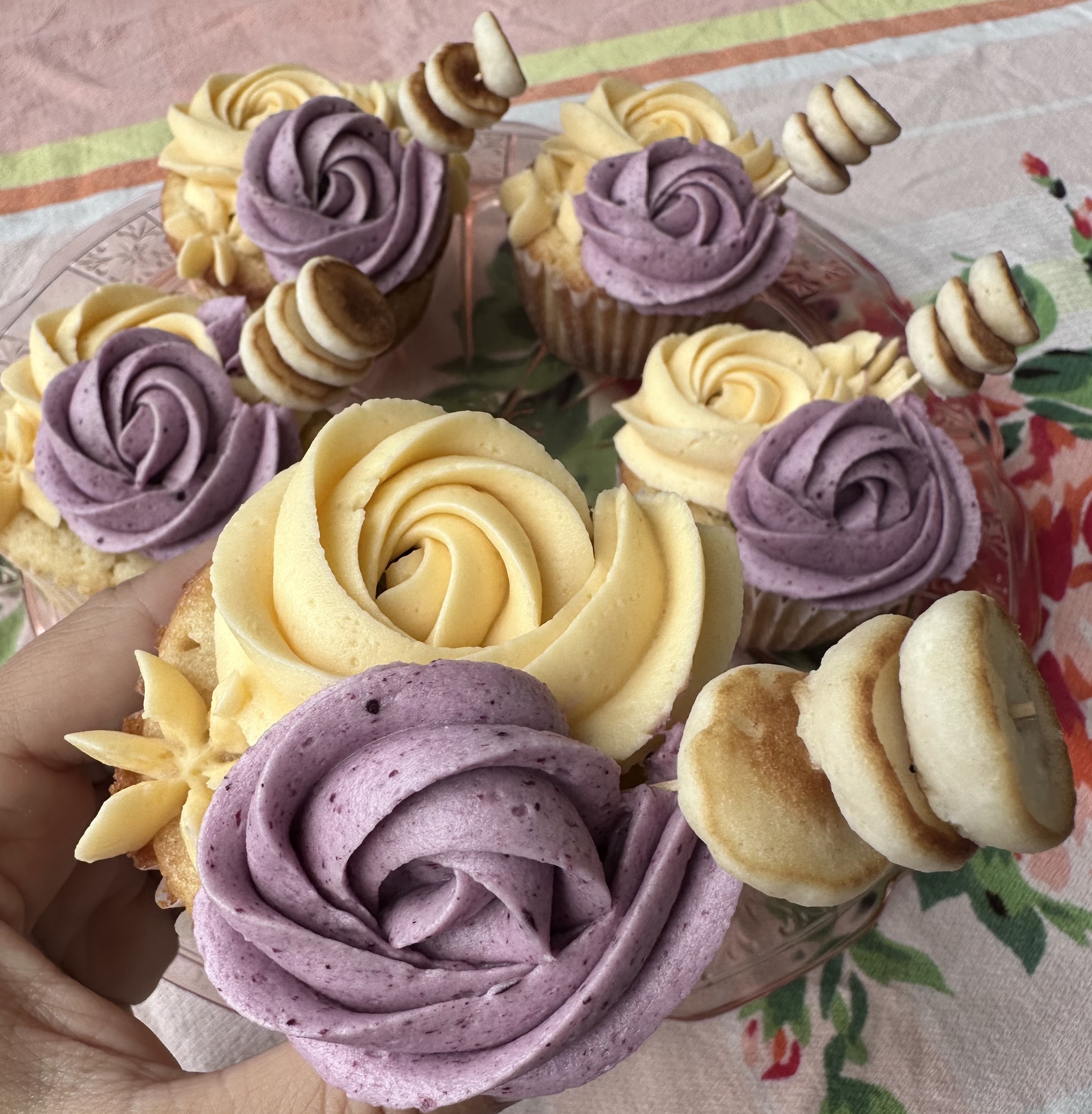 Blueberry Maple Pancake cupcake